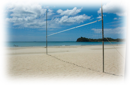 Volleyball net on Khlong Dao beach, Koh Lanta